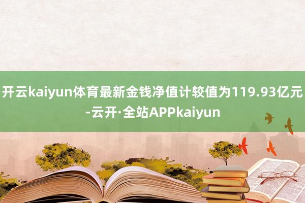 开云kaiyun体育最新金钱净值计较值为119.93亿元-云开·全站APPkaiyun