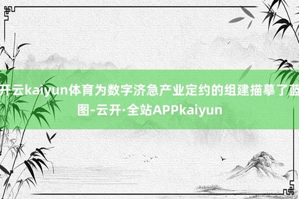 开云kaiyun体育为数字济急产业定约的组建描摹了蓝图-云开·全站APPkaiyun